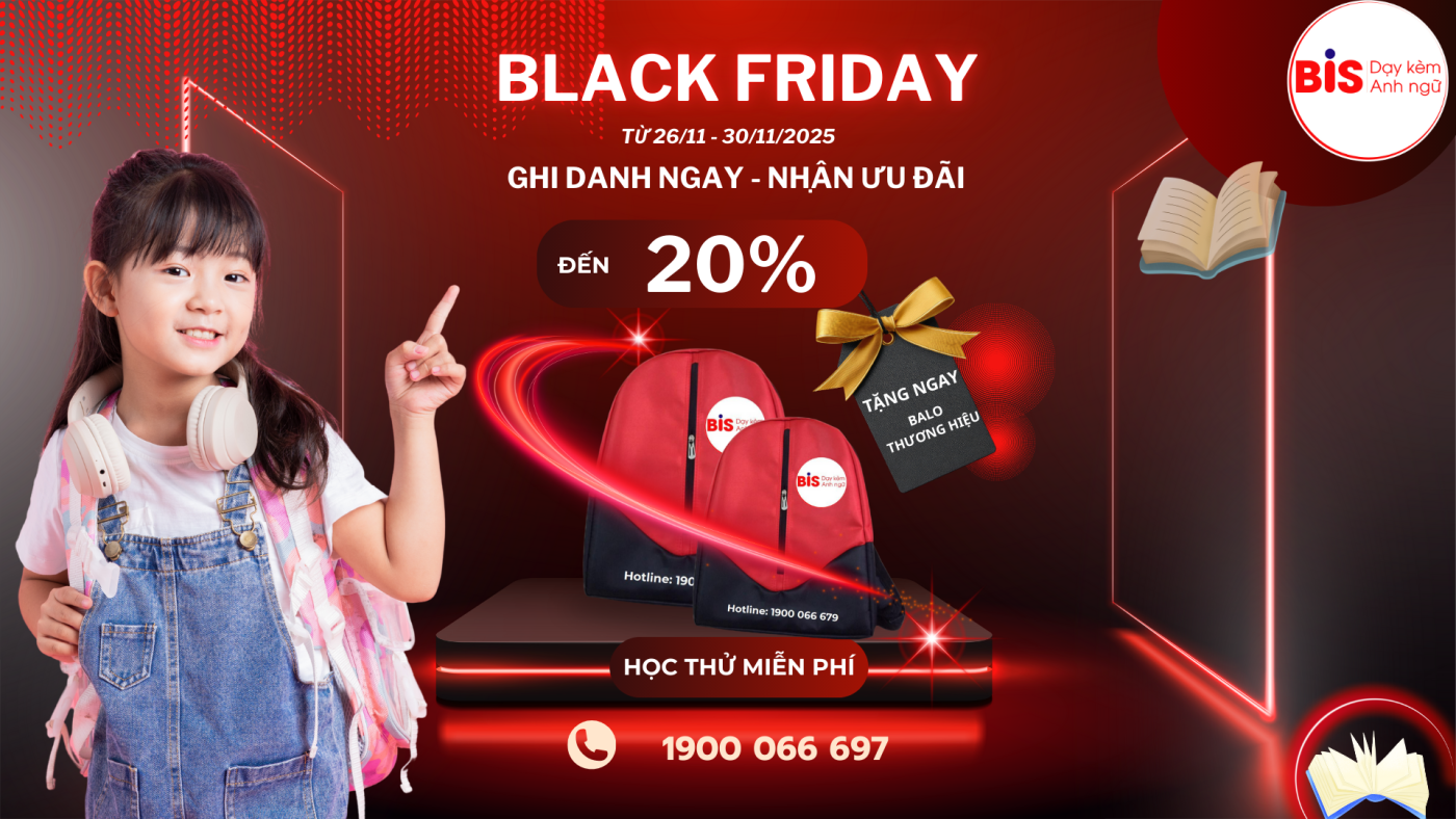 Red and White Modern Black Friday Super Sale Instagram Post 1920 x 1080 px 1400x788 - BLACK FRIDAY 2025 &ndash; ƯU Đ&Atilde;I HỌC PH&Iacute; &ldquo;S&Acirc;U NHẤT NĂM&rdquo; TẠI DẠY K&Egrave;M ANH NGỮ BIS &ndash; QUẢNG NG&Atilde;I